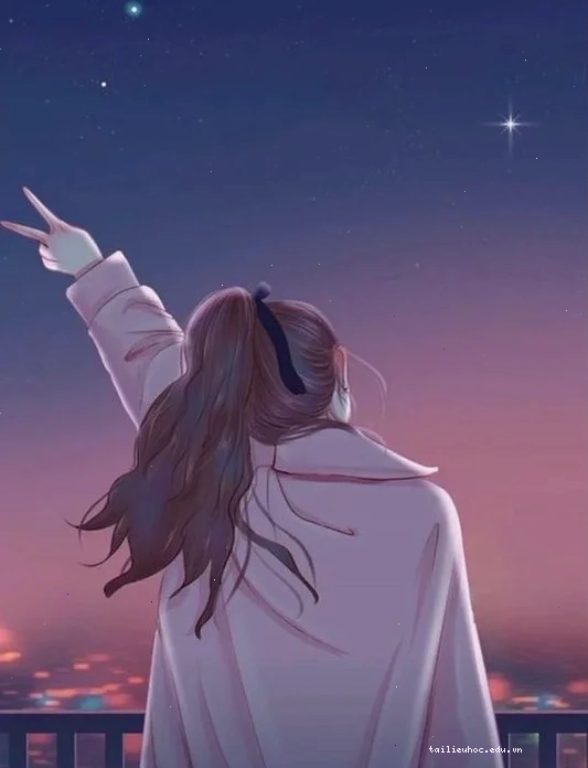 Ảnh anime buồn làm hình nền cô gái quay lưng