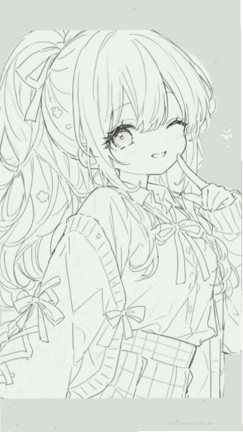 Tranh tô màu má hồng anime girl tranh tô màu anime đẹp nhất má hồng