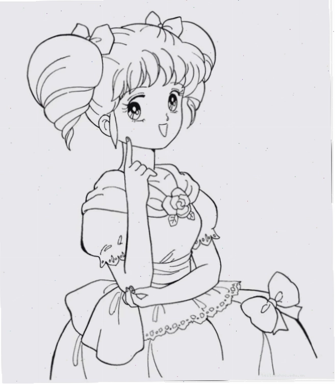 anime girl tranh tô màu anime đẹp nhất phong cách Nhật Bản