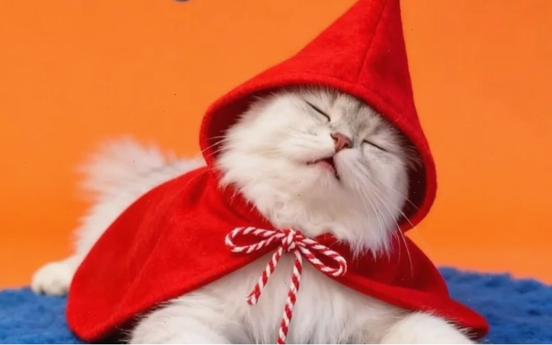 Avatar mèo trang trí Avatar mèo noel meme với nơ đỏ