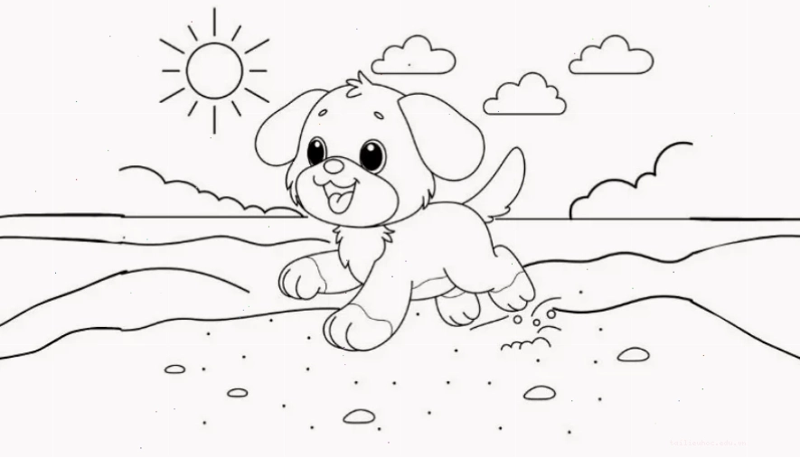 bài tập tô màu cho bé 4 tuổi hình con hươu
