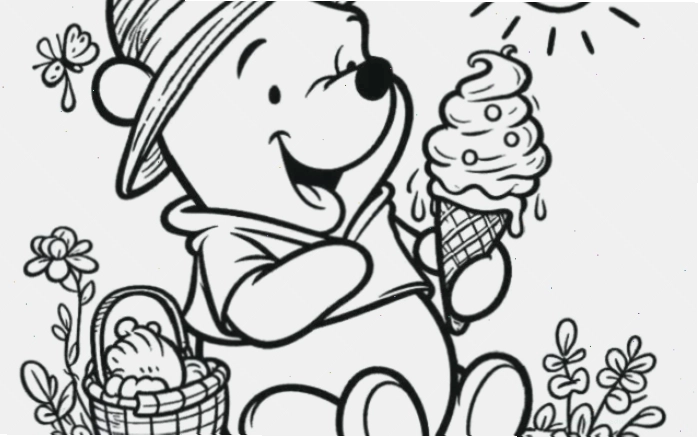 gấu pooh tô màu đơn giản bé đang thực hiện gấu pooh tô màu tại nhà