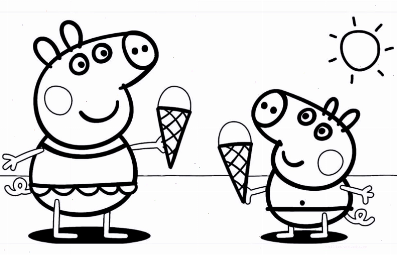 bé gái đang tập trung in hình tô màu heo peppa tại nhà
