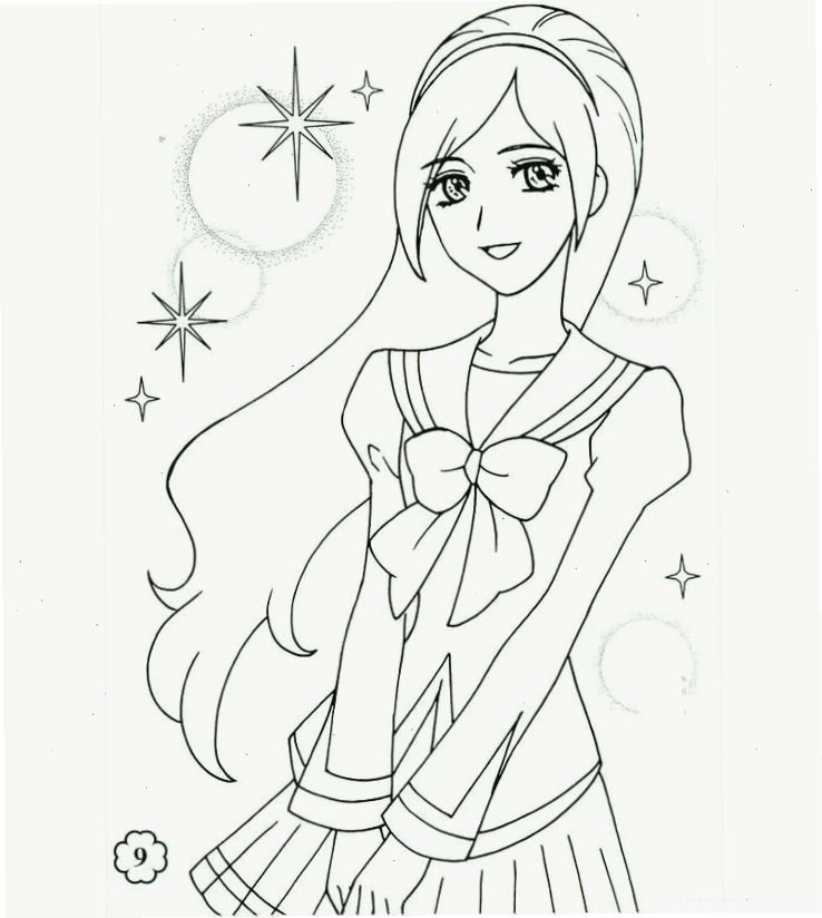 Bé tập tô Bé tập tô với hình tô màu anime nữ