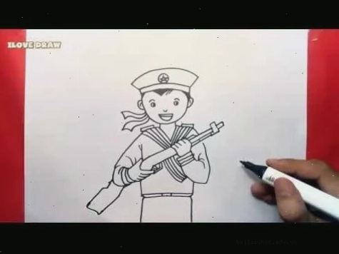 bé thực hiện chú bộ đội hải quân tô màu