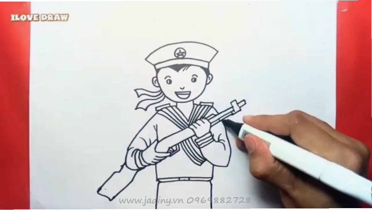 bé thực hiện chú bộ đội hải quân tô màu