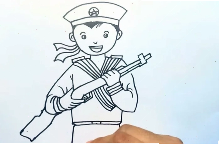 bé thực hiện chú bộ đội hải quân tô màu