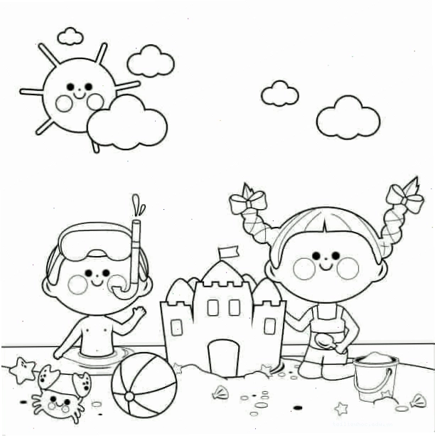 tranh tô màu trang phục mùa hè của bé kính râm bé tô màu kính râm thời trang mùa hè