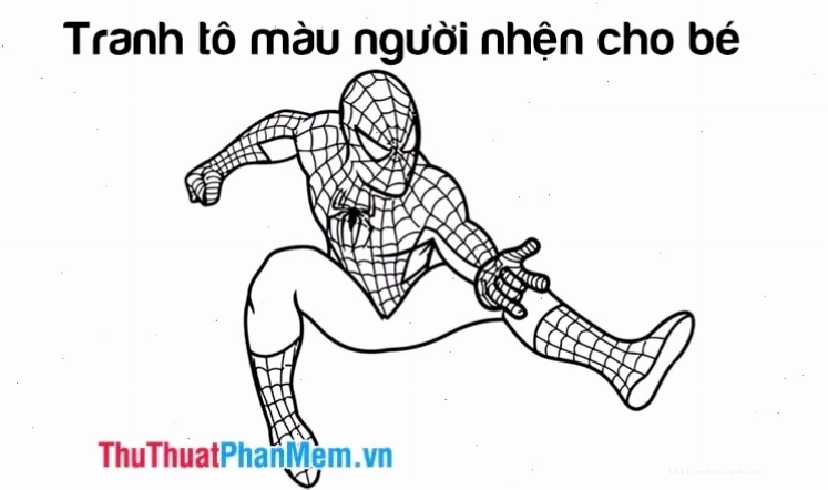 bé vui vẻ với hình người nhện cho bé to màu