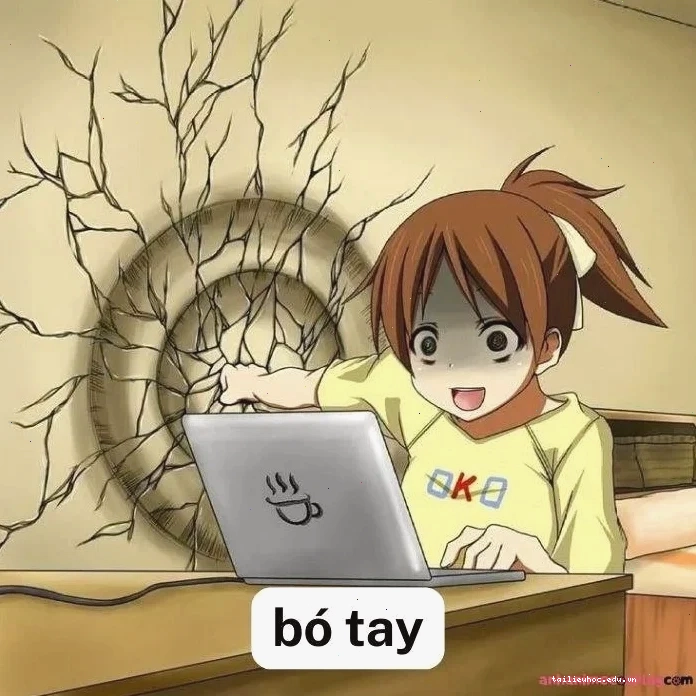 em bé ôm đầu bó tay meme em bé