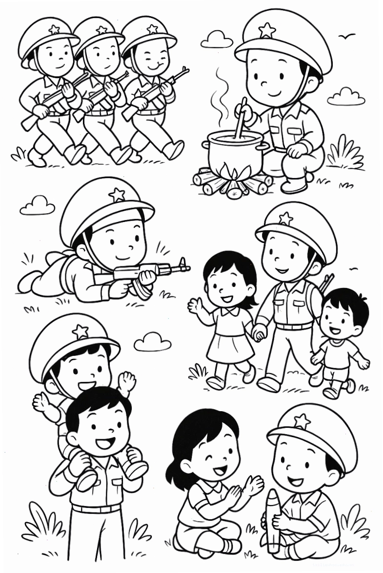 Cả đội bộ đội cùng hành quân