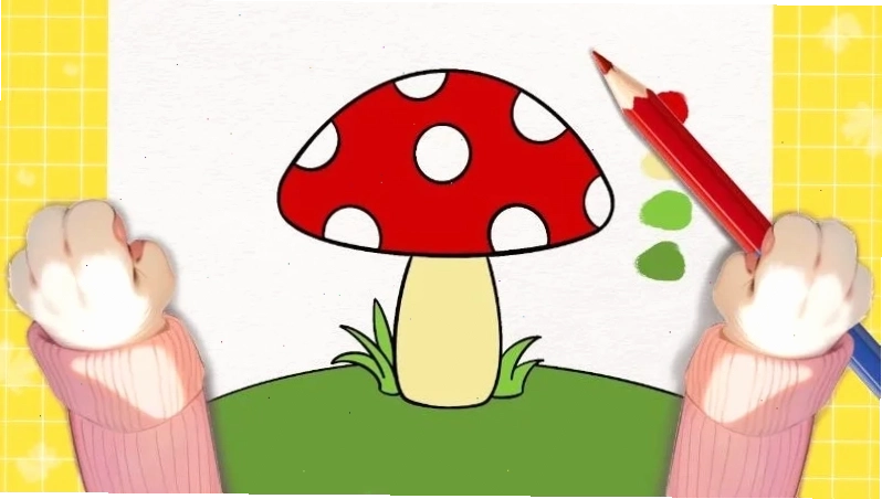 Nấm mắt tròn Cây nấm tô màu có đôi mắt to