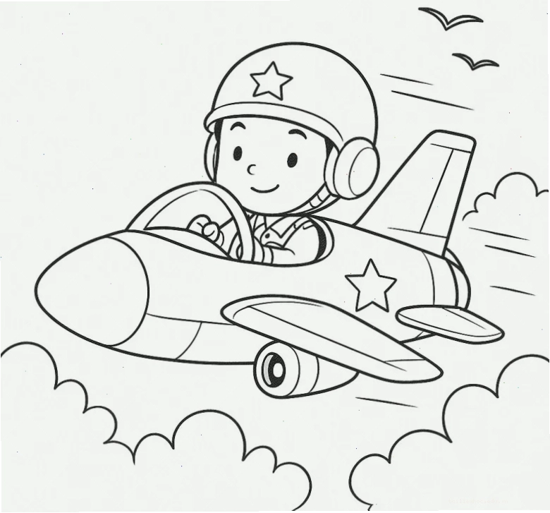 Chú bộ đội và máy bay