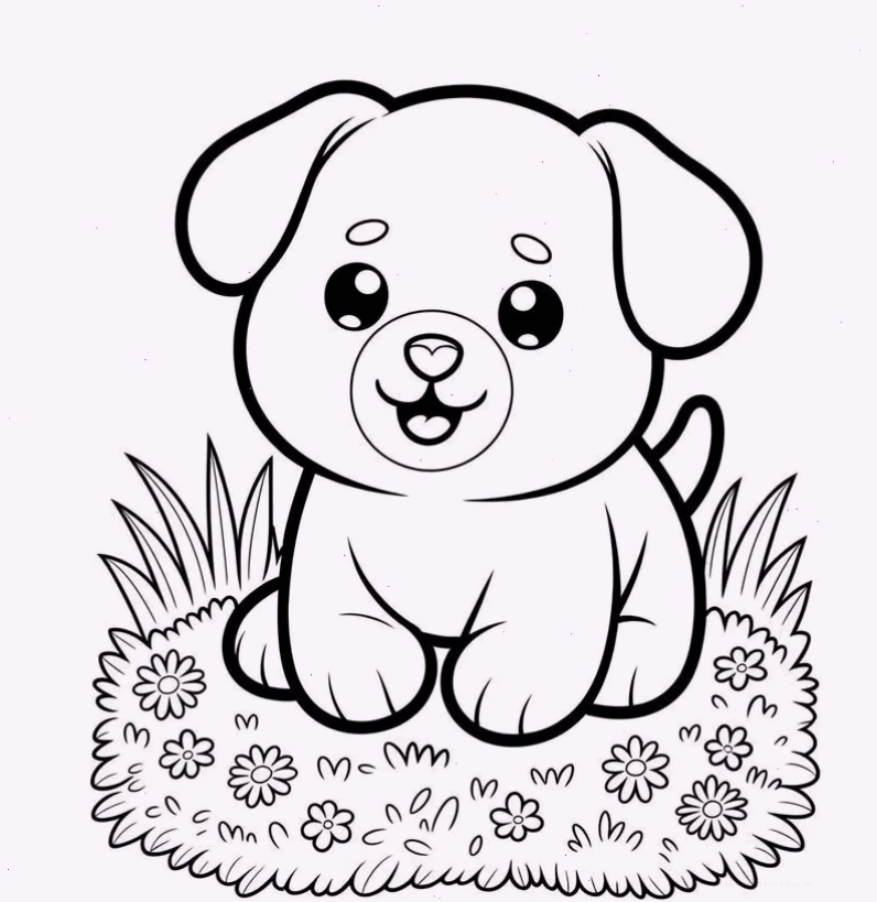 Chó vẫy đuôi Chú chó nhỏ vẫy đuôi là con chó tô màu hạnh phúc