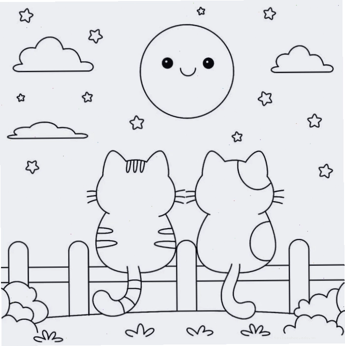 mèo kỳ ảo con mèo tô màu gì với cầu vồng