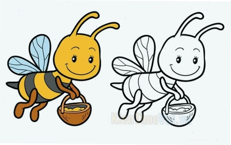 Ong hoạt hình con ong tô màu gì phong cách hoạt hình