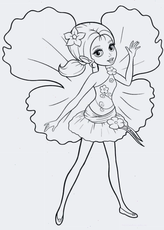 Công chúa Barbie cổ điển trong hình công chúa để tô màu