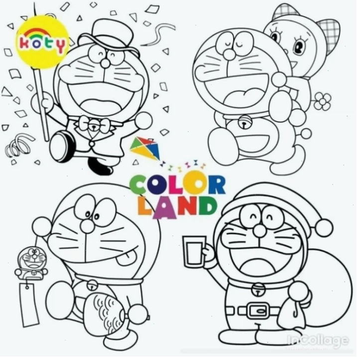Doraemon chế giễu trong in tranh tô màu doremon