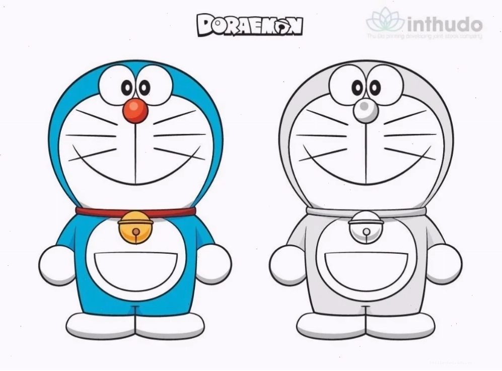 Doraemon làm thổ dân trong in tranh tô màu doremon