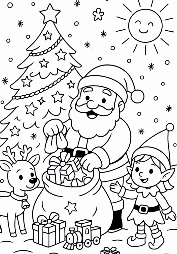 ông già Noel tô màu giáng sinh tranh tô màu noel ông già Noel
