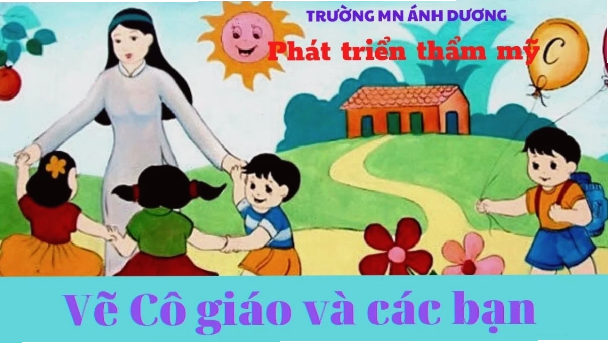giáo án tô màu tranh vẽ cô giáo và các bạn trong vở