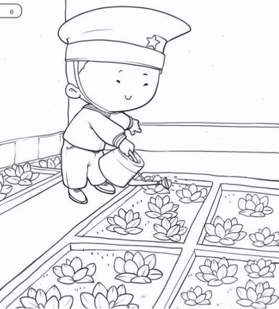 Chú bộ đội đồng đội hình ảnh chú bộ đội để tô màu cùng đồng đội