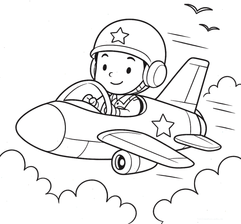 Chú bộ đội nét vẽ đơn giản hình ảnh chú bộ đội để tô màu đơn giản cho bé mầm non