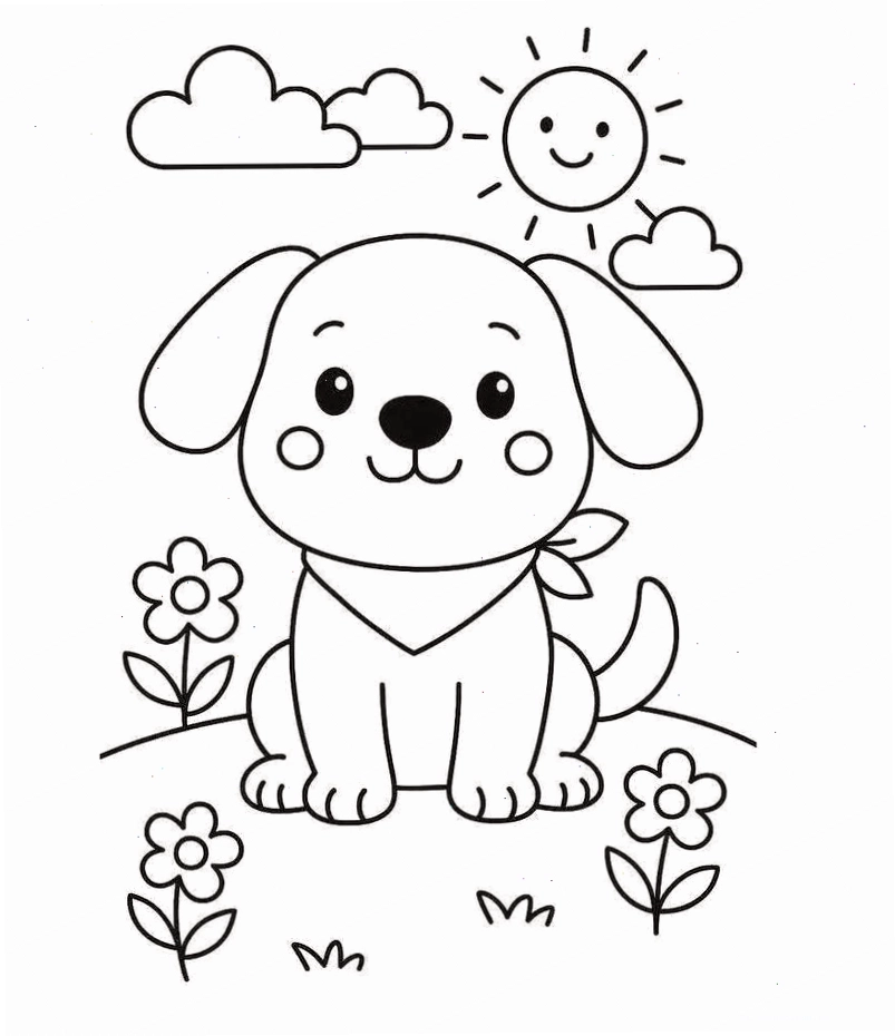 Chó con ngủ ngoan Hình ảnh chú chó đang ngủ là con chó tô màu dễ thương
