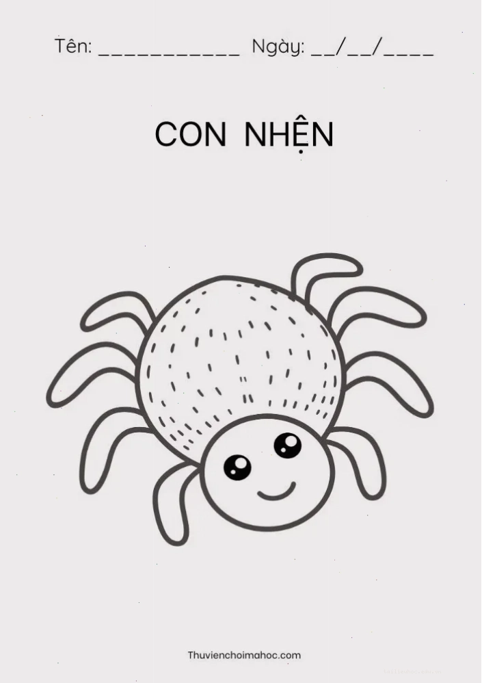 bé tập tô người nhện hình ảnh con nhện tô màu đang hành động