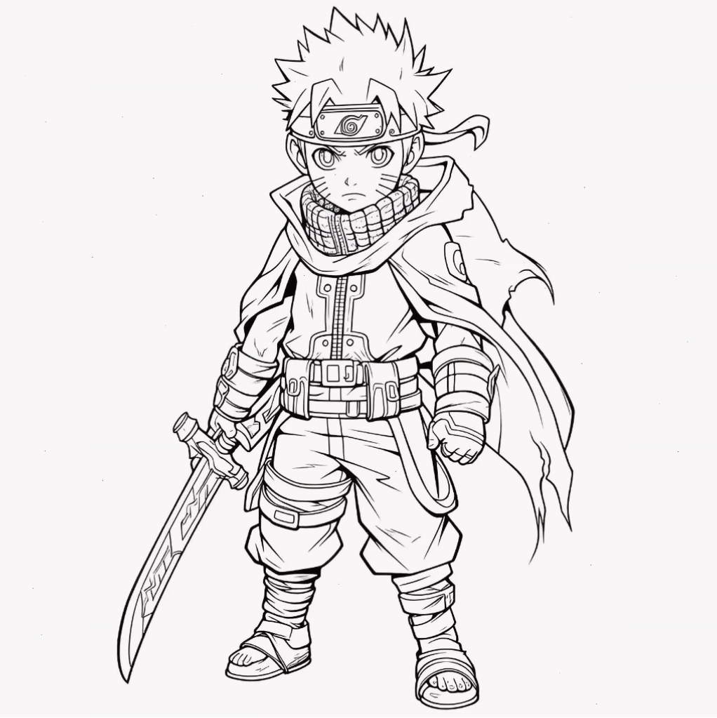 hình ảnh naruto tô màu chế độ Baryon