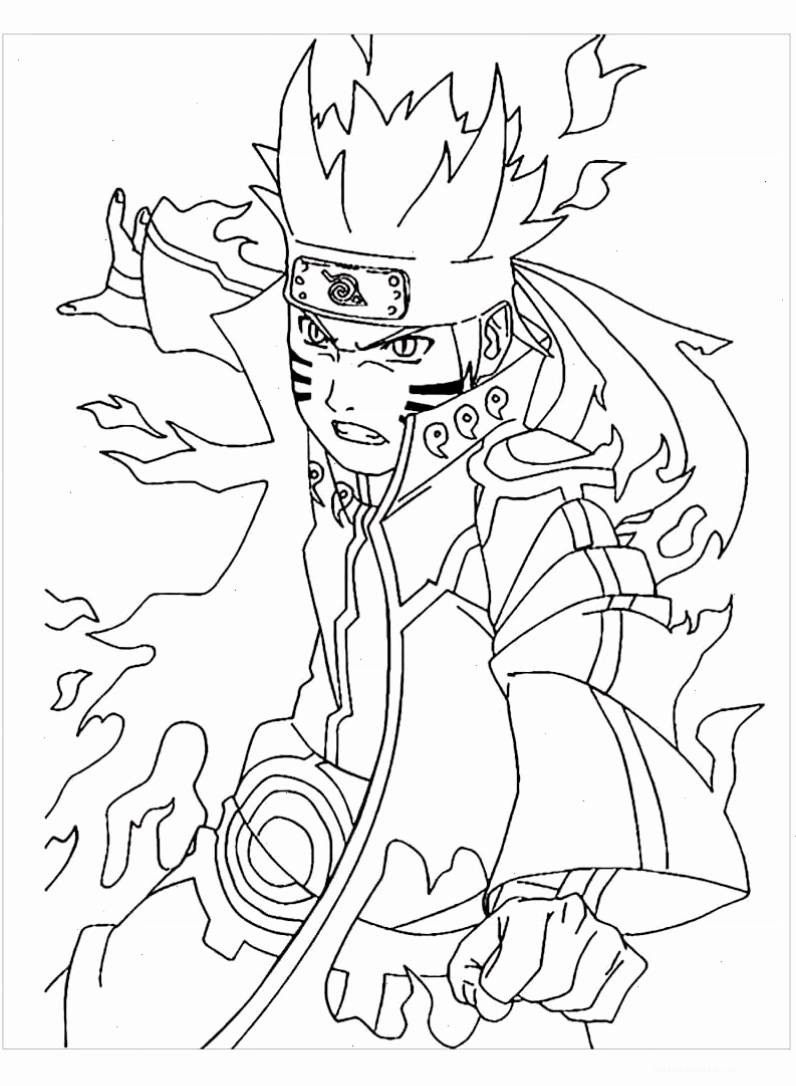 hình ảnh naruto tô màu cùng Kakashi