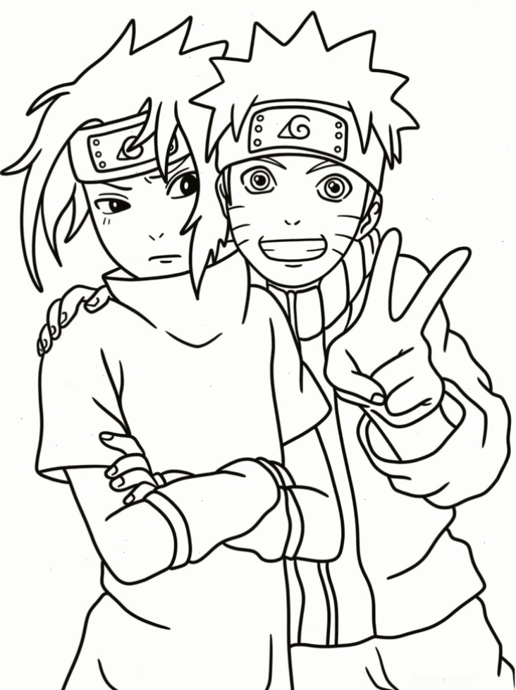 hình ảnh naruto tô màu cùng Sasuke