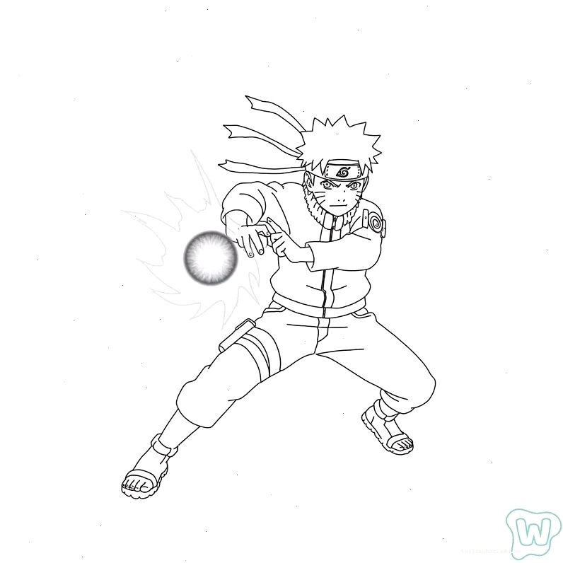 hình ảnh naruto tô màu logo làng Lá