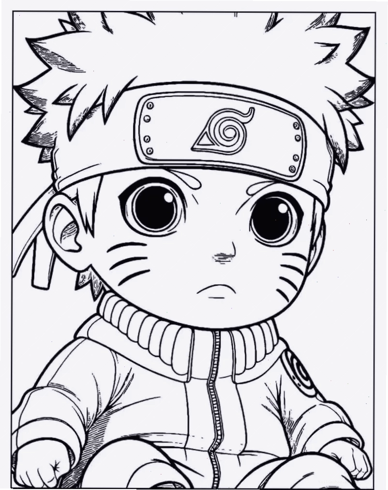 hình ảnh naruto tô màu tại học viện Ninja