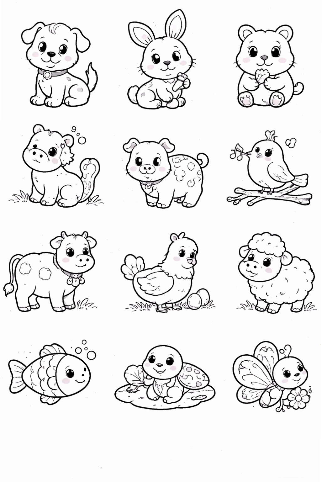 hình các con vật để bé tô màu chim hồng hạc