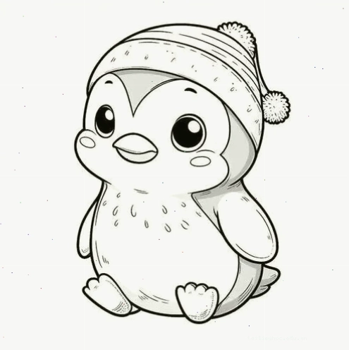 chim cánh cụt cute hình chim cánh cụt tô màu biểu cảm dễ thương