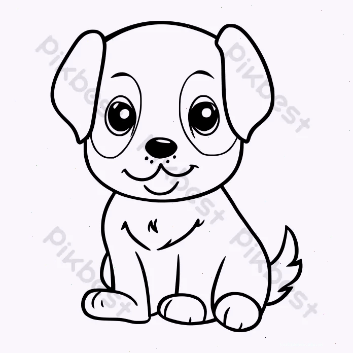 Chó con dễ thương Hình con chó tô màu kiểu dễ thương