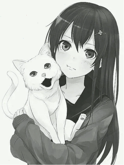 Hình nền anime đen trắng đầy cá tính