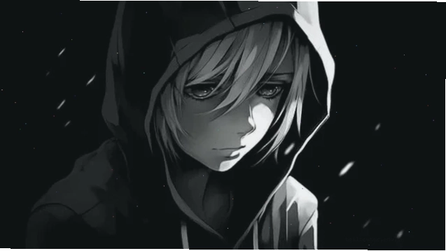 Hình nền anime trắng đen bí ẩn