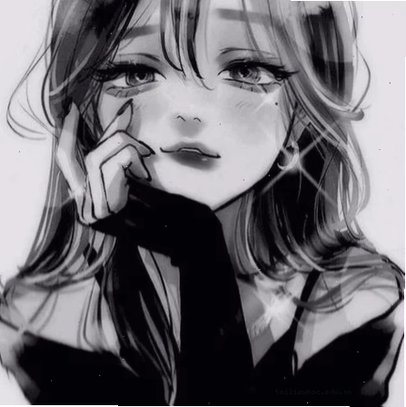 Hình nền anime trắng đen nghệ thuật