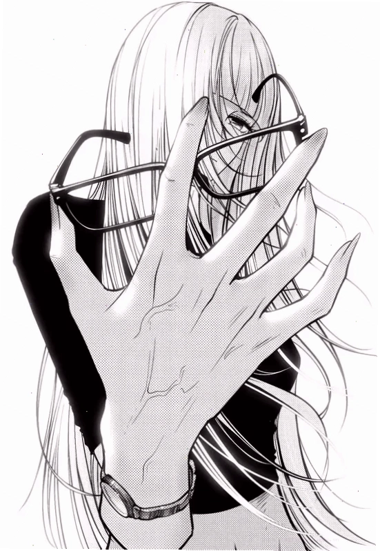 Hình nền anime trắng đen nữ đầy cảm xúc