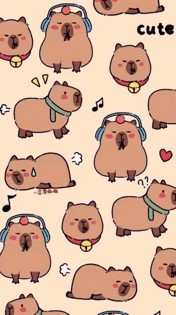 hình nền capybara đang ngồi bình thản
