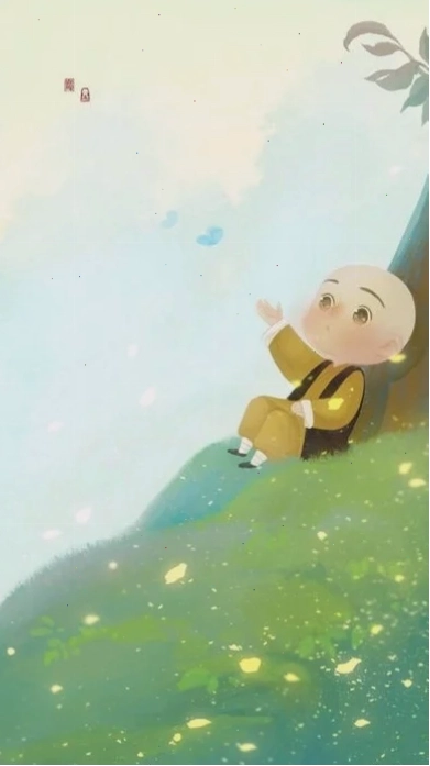 hình nền chú tiểu chibi bên mèo