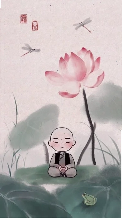 hình nền chú tiểu chibi dưới ánh trăng