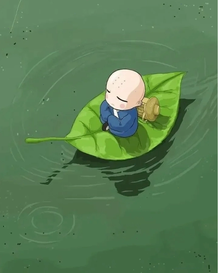 hình nền chú tiểu chibi mặc áo vàng