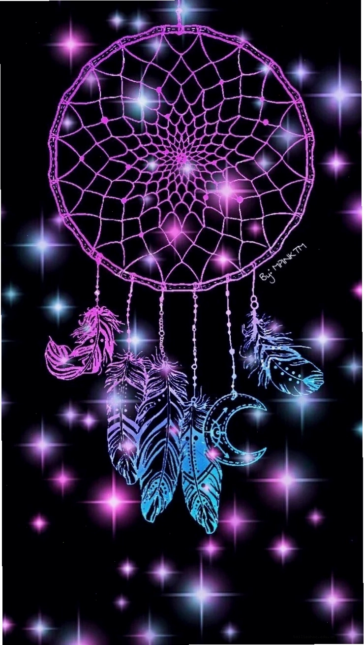 hình nền điện thoại dreamcatcher trăng và sao