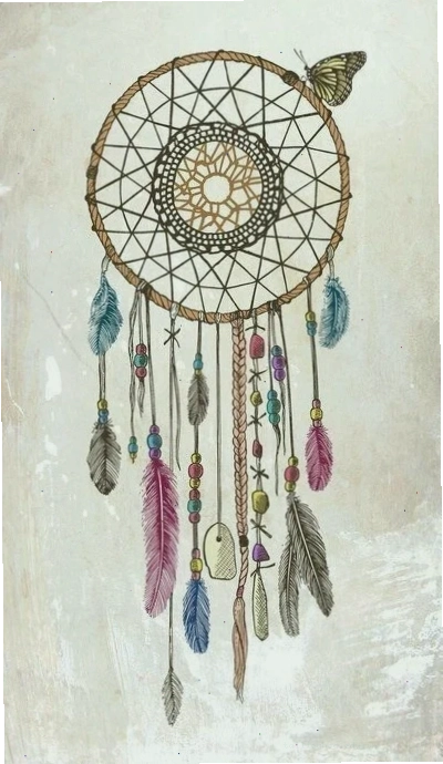 hình nền điện thoại dreamcatcher với họa tiết lông vũ