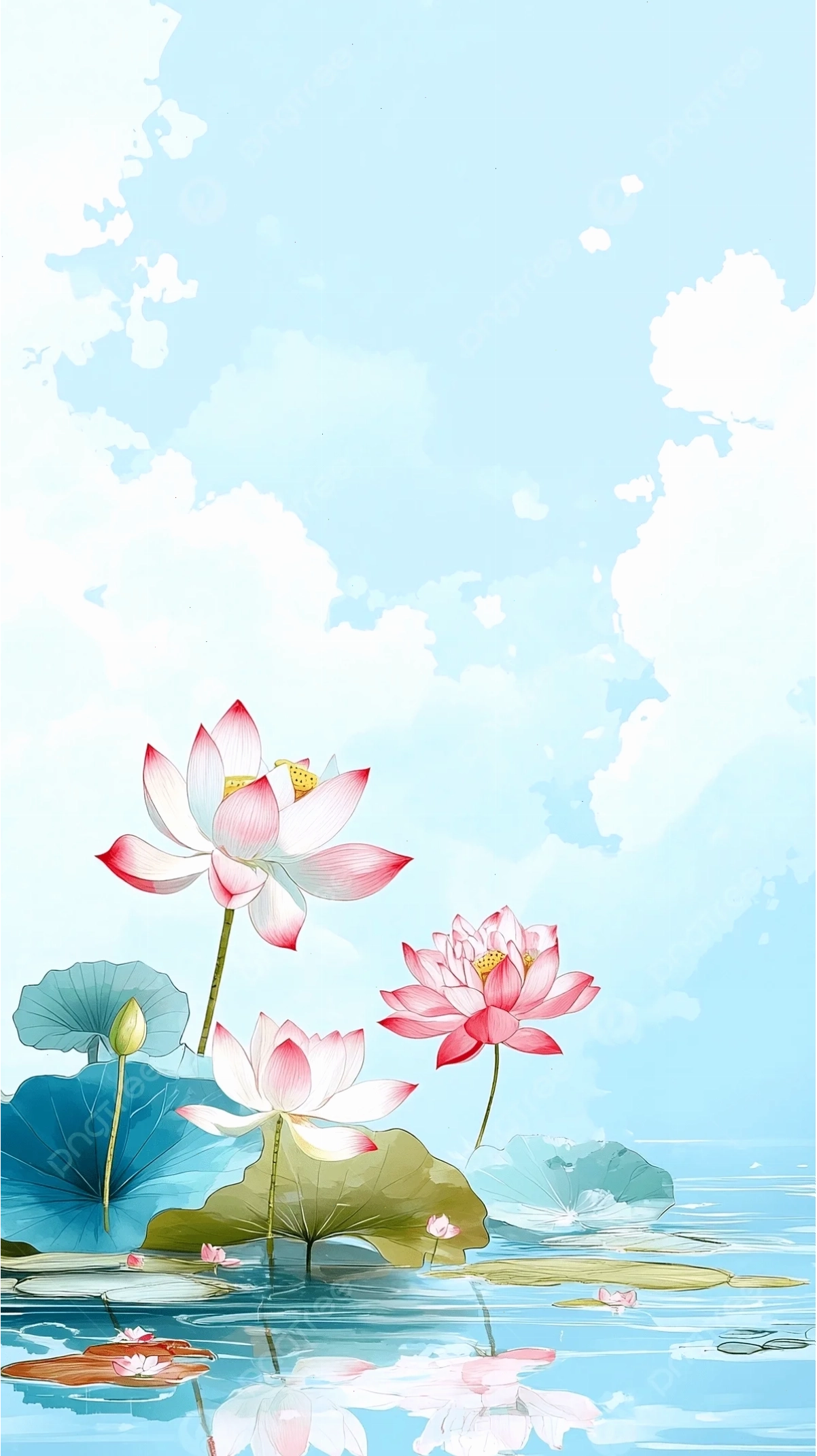 hình nền điện thoại hoa sen đơn giản