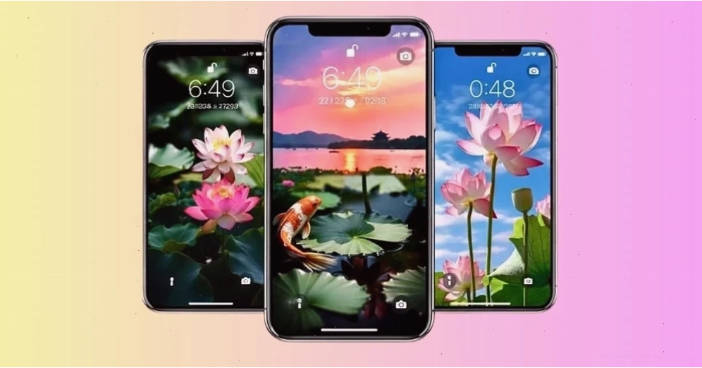 hình nền điện thoại hoa sen trừu tượng