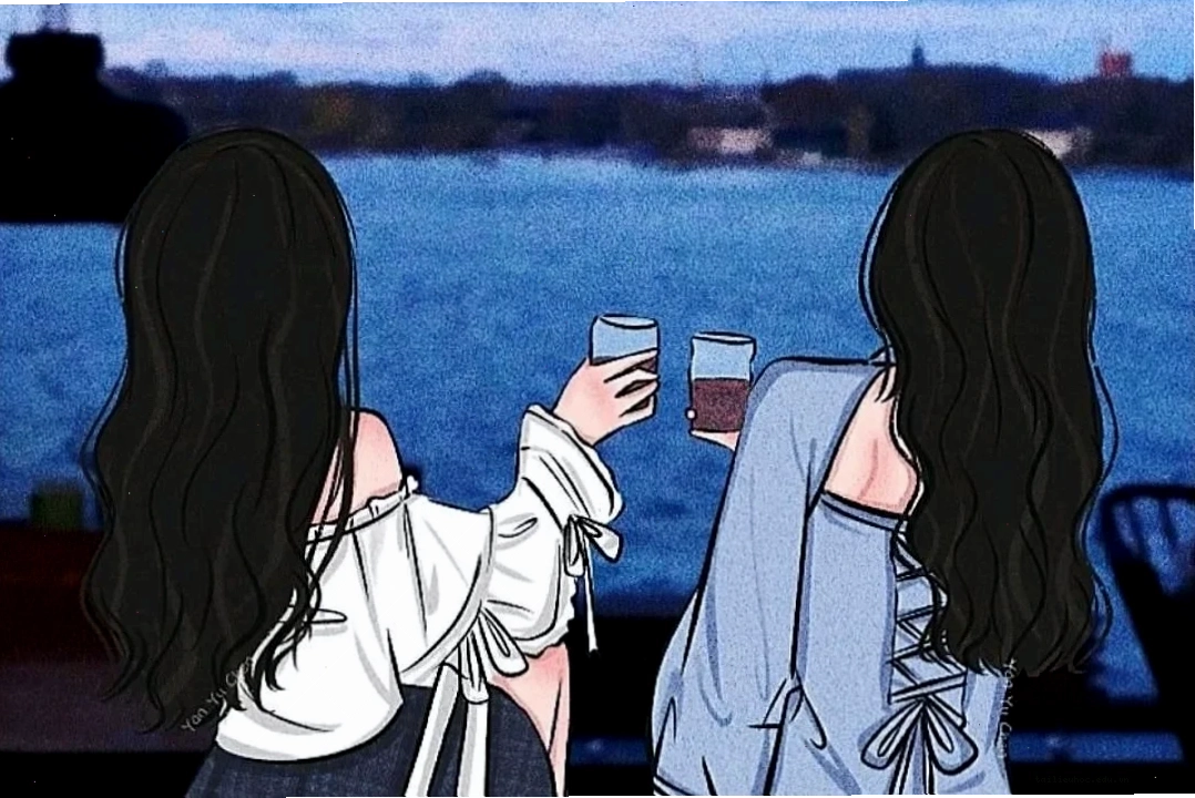 hình nền đôi bạn thân nữ ngầu